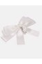 Girls White Ribbon Hair Clip with Pearl Charm