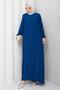 Pleated Aerobin Dress with Yoke Blue HM2872 - 5