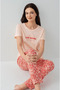 Women'S, Modal, (with Socks as a Gift), Round Neck T-Shirt Pajama Set - 3