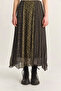 Women's Khaki Mix Plaid Patterned Wrinkle Effect Lined Midi Chiffon Skirt 20090 60283906 - 6