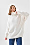 Women's Turtleneck Ribbed Knit Oversized Knitwear Tunic 223009 - 5