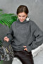 Women's Turtleneck Ribbed Knit Oversized Knitwear Tunic 223009 - 3