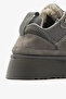 Gray Genuine Leather Suede Lace-Up Thick Sole Women's Boots - 5