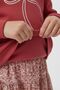 Girl's Pink Bow Floral Pattern Long Sleeve Sweatshirt and Skirt Set - Girl's Set - 5