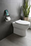 Metal Shelf Toilet Roll Holder with Phone Stand Matte Black Wall Mounted Wc Paper Holder Bathroom Accessory - 3