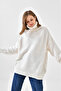 Women's Turtleneck Ribbed Knit Oversized Knitwear Tunic 223009 - 2