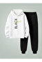 Children's Unisex Sweatshirt - Tracksuit Set (Hooded) Li̇me Black B Printed 3 Thread Raised