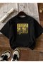 Women's Your Heart Motto Written Graphic Printed Black T-Shirt