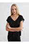 Black V-Neck Tulle Detailed Women's Pajama Set from Güli̇s Gi̇yi̇m - 2
