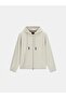 Long Sleeve New Technical Flexible Zippered Hooded Men's Cream Sweatshirt M6Rq05Kd132-G1I6 - 5