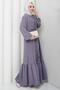 Ayrobin Dress with Tie Detail Gray Hm2873 - 4