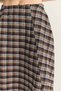 Women's Coffee and Navy Blue Plaid Patterned Pocket Detailed A-Line Long Skirt 60283870 - 7
