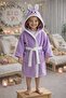رداء حمام منقوش جديد للأطفال من New Velvety بغطاء رأس