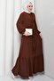 Ayrobin Dress with Tie Detail Brown Hm2873 - 5