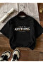 Women's We Can Do It Printed Crew Neck Black T-Shirt