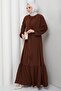 Ayrobin Dress with Tie Detail Brown Hm2873 - 4