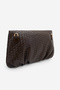 Women's Studded Clutch Portfolio Crossbody Hand and Shoulder Bag Panes Brown - 6