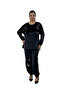 Plus Size Viscose Button Detailed Front Pocket Jogger Elastic Double Women's Set