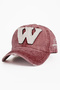Antique Detailed W Embroidered Burgundy Baseball Unisex Adjustable Baseball Cap