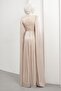 Stone Belt Stone-Studded Caped Pleated Evening Dress - 5
