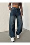 Tinted Back Belt Buckle Knee-Embellished Loose-Leg Jeans - 7