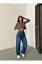 Laci̇ Embroidered Back Belt Buckle Knee Embroidered Wide Leg Jeans - 4