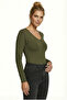 Women's V-Neck Snap Bodysuit - 5