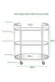 OneDcor Glass Serving Trolley with Wheels – 3-Tier Kitchen Utility Cart, Tea & Drinks Serving Rack - 2