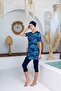 Boomer Stretch Fabric Half Sleeve Hijab Swimsuit 2603 - 2