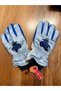 Motorcycle Patterned Gray Color Lined Boys' Ski and Snow Gloves for Ages 6-10