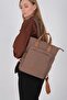 Brown - Tan Satin Women's Handbag Sp1226 - 8