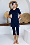 Walt Stretch Fabric Short Sleeve Battal Hijab Swimsuit 2606-P - 2
