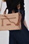 Nut - Tan Satin Women's Handbag Sp1228 - 4