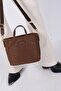 Coffee - Brown Satin Women's Handbag Sp1225 - 6