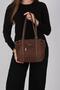 Coffee - Brown Satin Women's Shoulder Bag Sp1215