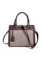 Coffee Yellow - Brown Plaid Line Square Women's Handbag Sp1174 - 5