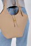 Beige - Beige Mini Rolax Women's Shoulder Bag Sp1246 - 6