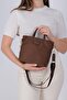 Coffee - Brown Satin Women's Handbag Sp1225 - 2
