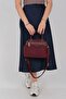 Burgundy - Burgundy Satin Women's Handbag Sp1219 - 4