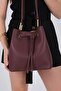 Burgundy - Burgundy Mini Rolax Women's Shoulder Bag Sp1241 - 3