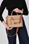 Nut - Tan Satin Women's Handbag Sp1228