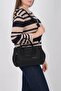 Black - Black Satin Women's Shoulder Bag Sp1227 - 5