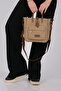 Mink - Camel Satin Women's Handbag Sp1218 - 2