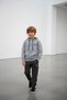 Boy's zippered Hooded pocket grey melange children's tracksuit set - 40004