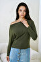 Women's Boat Neck Bat Sleeve Lycra Combed Cotton Blouse - 3