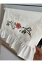 Cream Color Ruffled Cross-Stitch Pattern Stove Cover (Cross-Stitch Patterns Vary) - 2