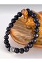 Navy Blue Star Stone Natural Stone Bracelet 8 mm Round Cut - 2