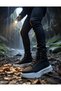 Men's Casual Black and White Classic Boots Lace-Up High-Top Faux Leather Water Resistant Comfortable Winter Shoes - 6