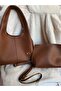 Women's Shoulder Bag Leather-Look – Portfolio Set with Detachable Strap