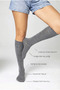 Bamboo Women's Knee-Length Gray Long Seamless Socks 3-Piece / Pants Socks / Skin-Free Socks - 2